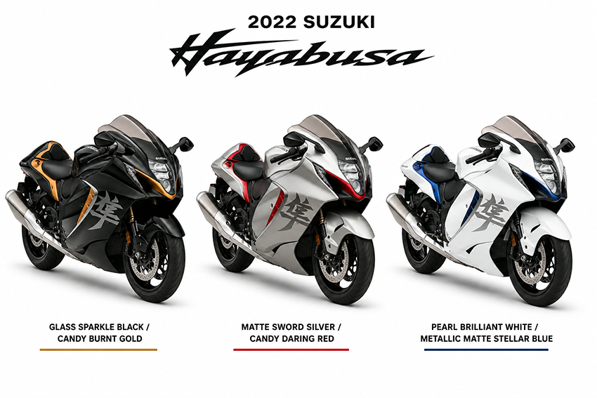2022 Suzuki Hayabusa color options compared side by side