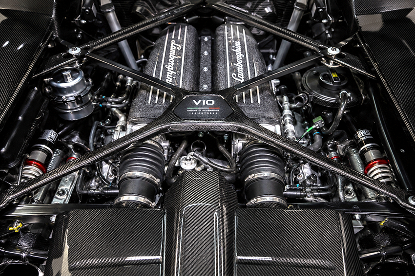 Lamborghini Huracán GT3 EVO2 V10 engine detail