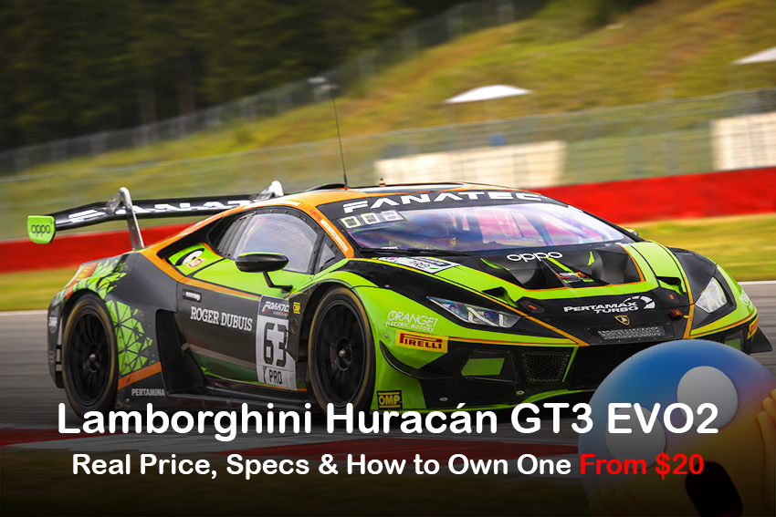 Lamborghini Huracán GT3 EVO2 race car cornering on track