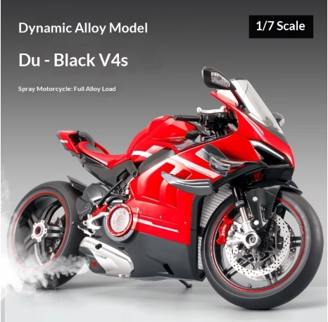Ducati Panigale V4S Motorcycle Model - Alloy Die-Cast with Smoke Effect & Light/Sound Official Licensed Collector‘s