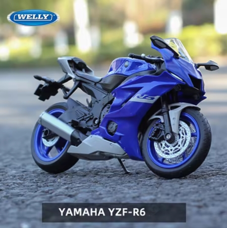 Yamaha YZF-R6 Alloy Racing Motorcycle Model Simulation