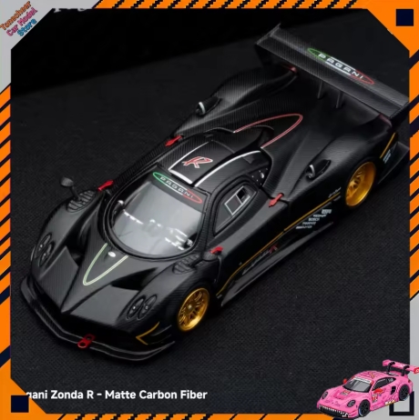 New Almost Real AR Box 1:64 Scale Pagani Zonda R Matte Carbon Fiber White 2026 HEC Alloy Car Collection Diecast Model
